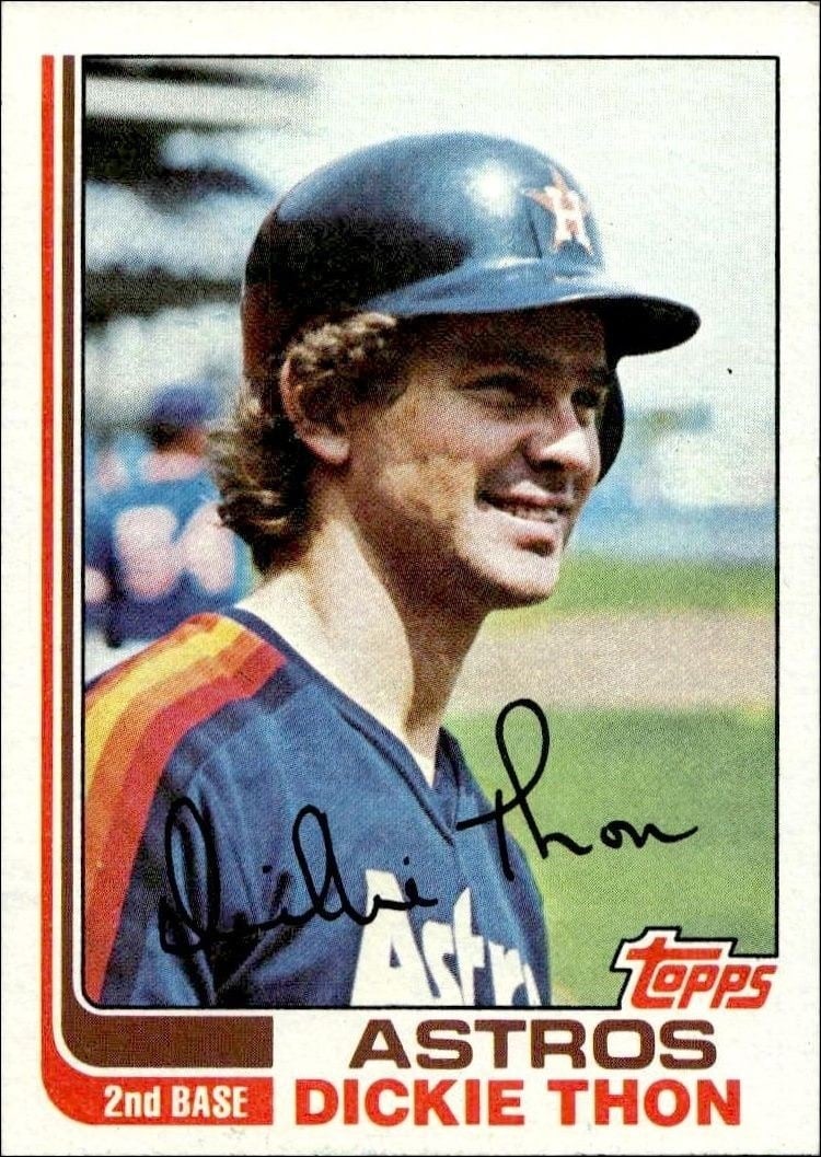 Dickie Thon 1982 Topps #404 Baseball Trading Card - Front 1982 Topps Dickie Thon #404 baseball trading card front