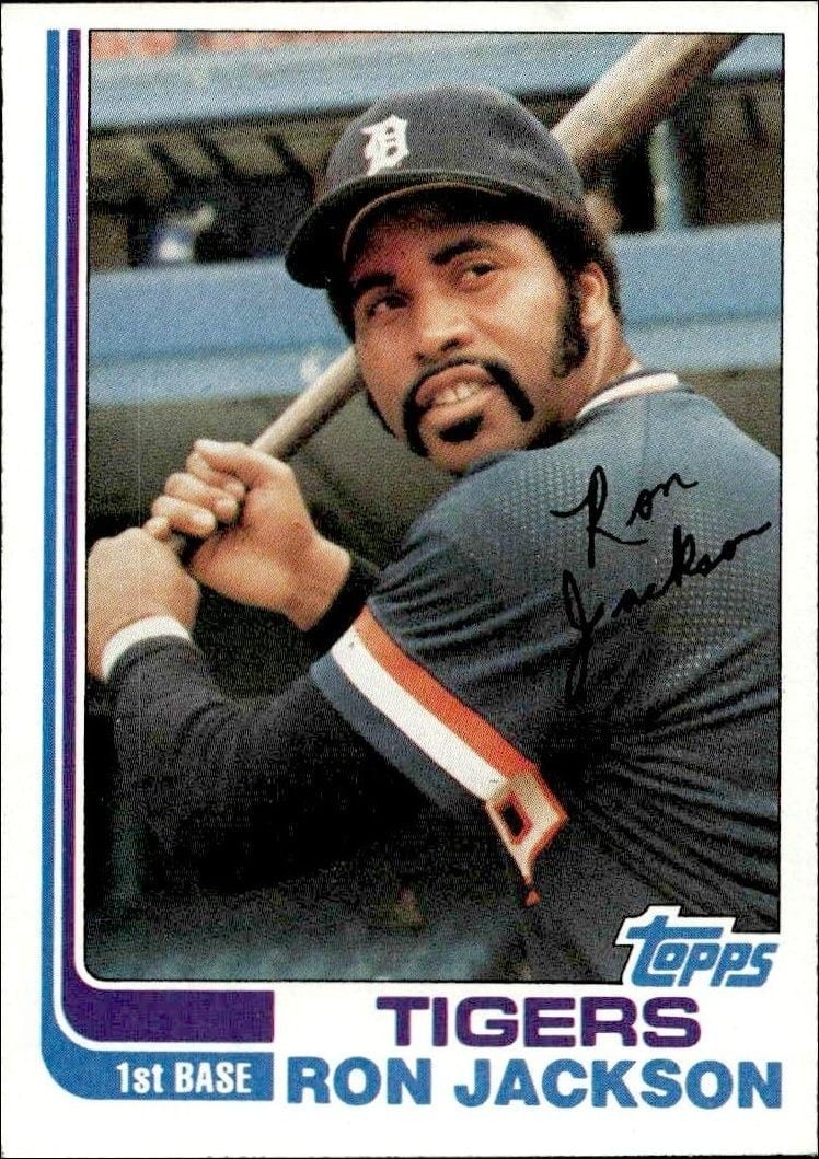 Ron Jackson 1982 Topps #488 Baseball Trading Card - Front 1982 Topps Ron Jackson #488 baseball trading card front