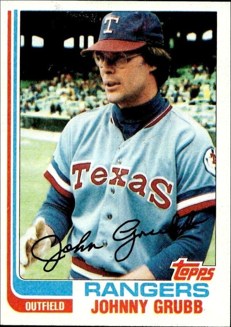 Johnny Grubb 1982 Topps #496 Baseball Trading Card - Front 1982 Topps Johnny Grubb #496 baseball trading card front