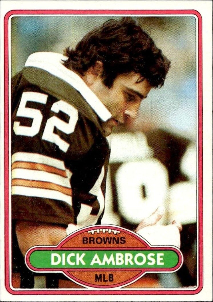 Dick Ambrose 1980 Topps #29 Football Trading Card - Front 1980 Topps Dick Ambrose #29 football trading card front