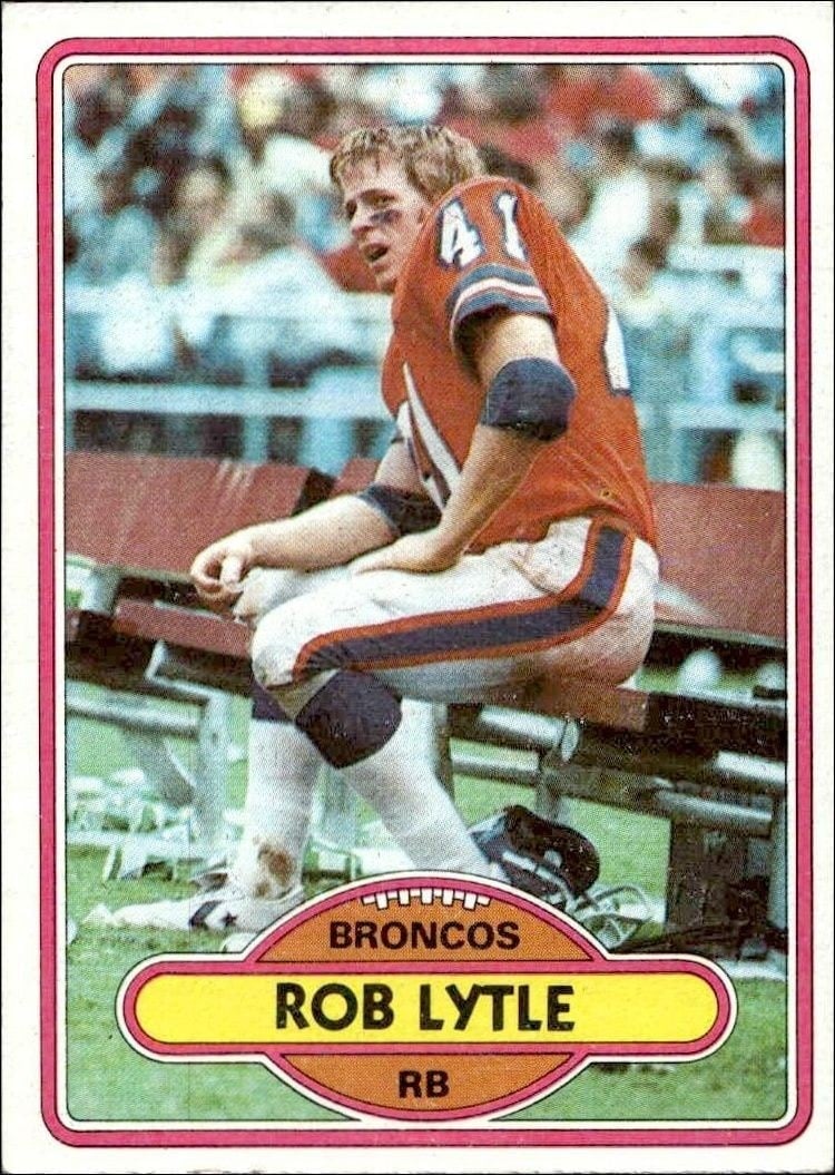 Rob Lytle 1980 Topps #252 Football Trading Card - Front 1980 Topps Rob Lytle #252 football trading card front