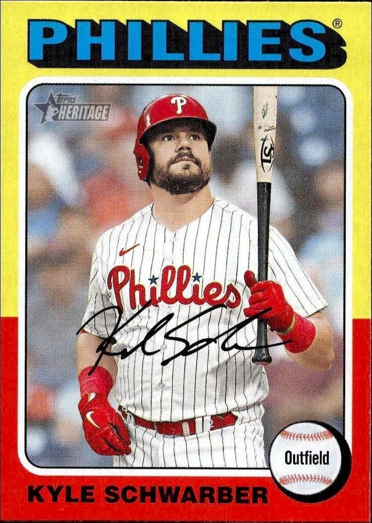 2024 Topps Heritage Kyle Schwarber #161 trading card