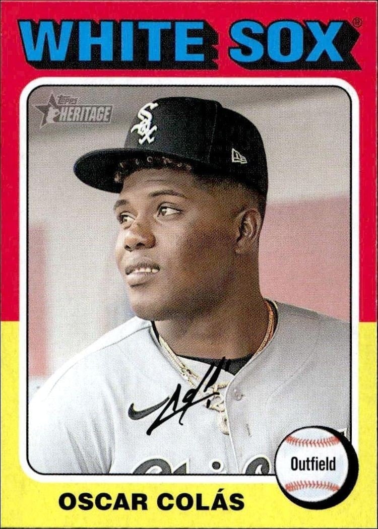 2024 Topps Heritage Oscar Colás #218 trading card