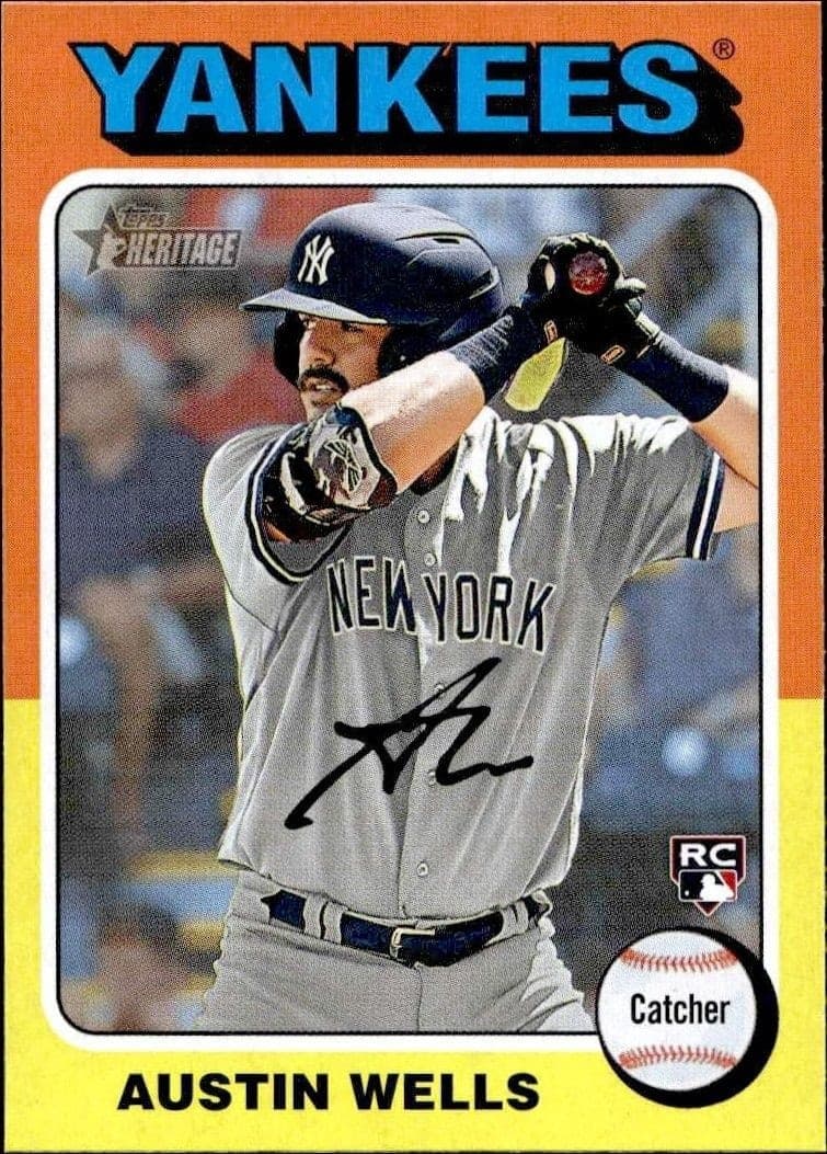 2024 Topps Heritage Austin Wells #442 trading card