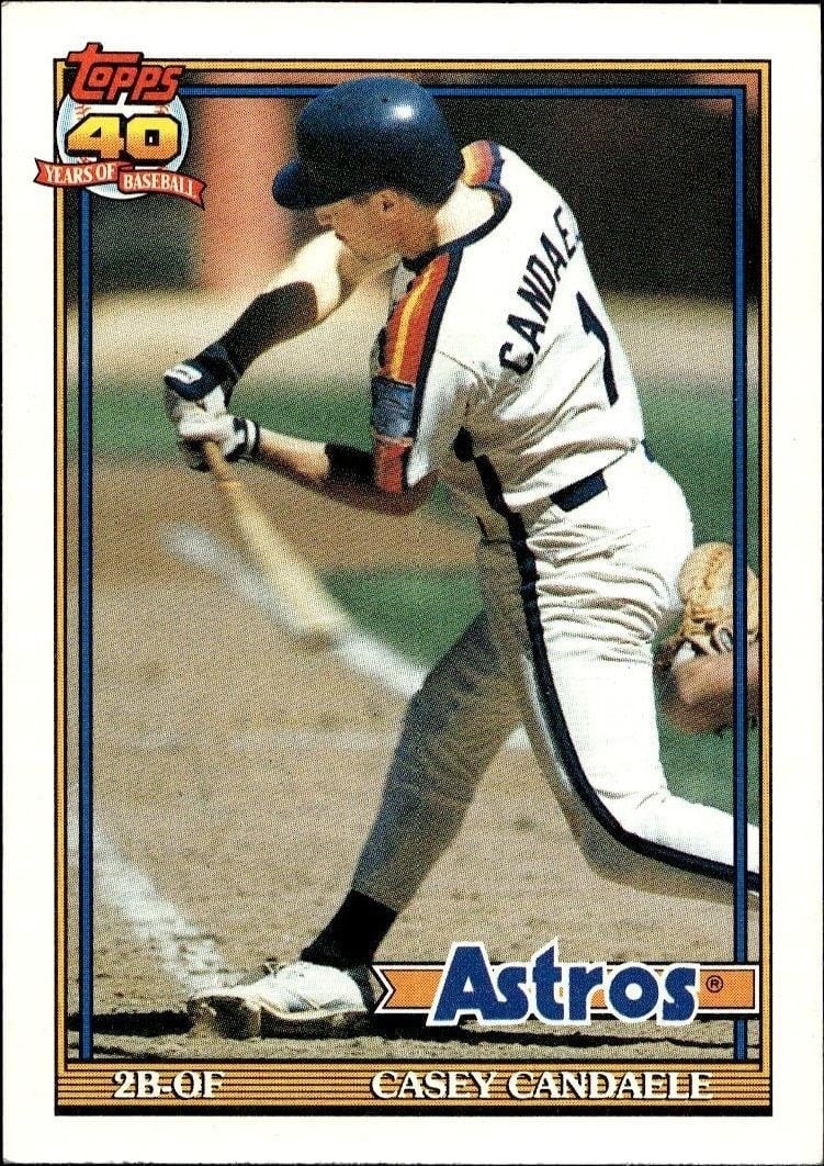 Casey Candaele 1991 Topps #602 Baseball Trading Card - Front 1991 Topps Casey Candaele #602 baseball trading card front