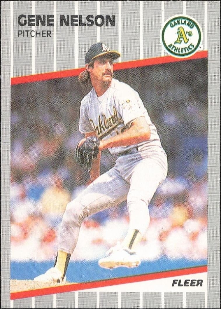 Gene Nelson 1989 Fleer #18 Baseball Trading Card - Front 1989 Fleer Gene Nelson #18 baseball trading card front