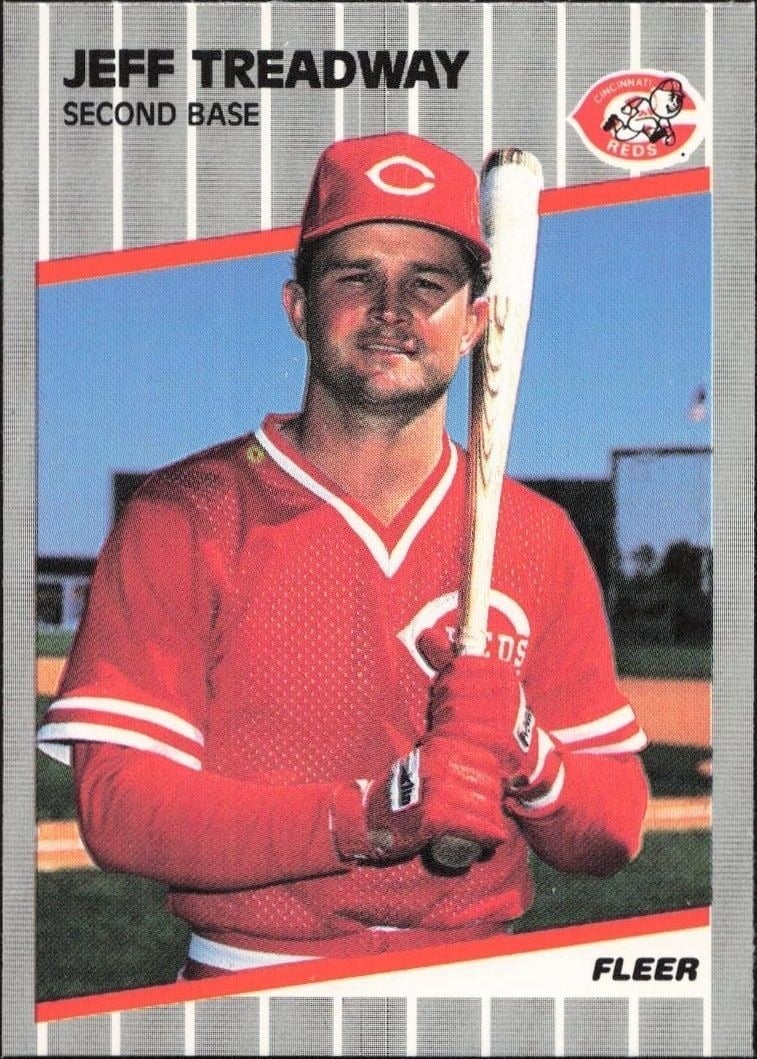 Jeff Treadway 1989 Fleer #173B Baseball Trading Card - Front 1989 Fleer Jeff Treadway #173B baseball trading card front