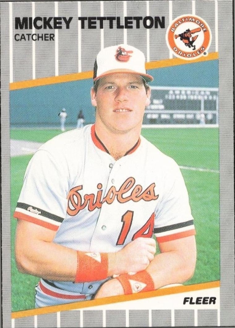 Mickey Tettleton 1989 Fleer #623 Baseball Trading Card - Front 1989 Fleer Mickey Tettleton #623 baseball trading card front