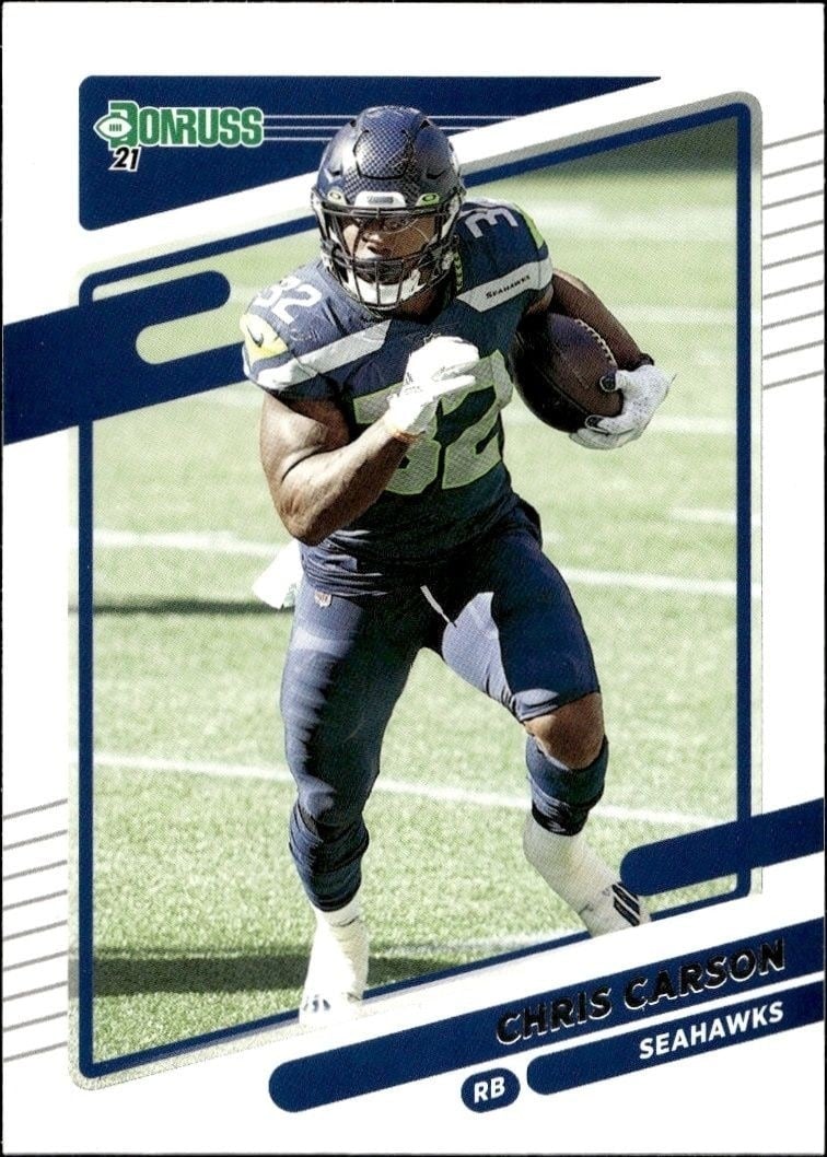 Chris Carson 2021 Panini Donruss #30 Football Trading Card - Front 2021 Panini Donruss Chris Carson #30 football trading card front