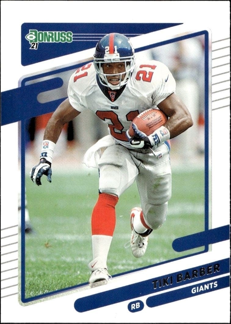 Tiki Barber 2021 Panini Donruss #84 Football Trading Card - Front 2021 Panini Donruss Tiki Barber #84 football trading card front