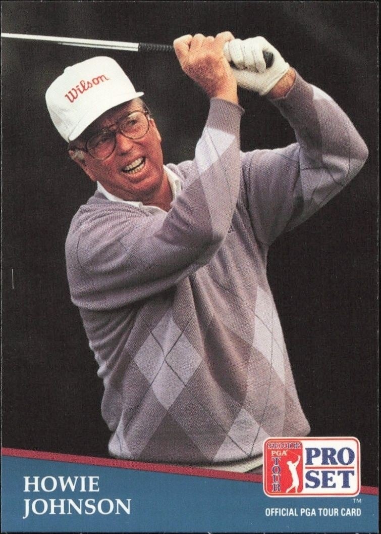 Howie Johnson 1991 Pro Set PGA Tour #253 Golf Trading Card - Front 1991 Pro Set PGA Tour Howie Johnson #253 golf trading card front