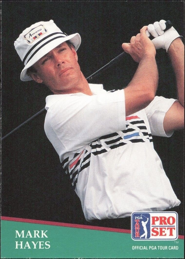 Mark Hayes 1991 Pro Set PGA Tour #76 Golf Trading Card - Front 1991 Pro Set PGA Tour Mark Hayes #76 golf trading card front
