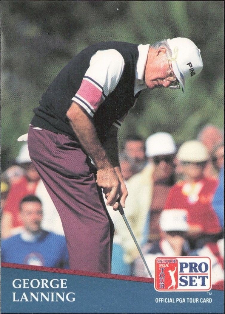 George Lanning 1991 Pro Set PGA Tour #228 Golf Trading Card - Front 1991 Pro Set PGA Tour George Lanning #228 golf trading card front