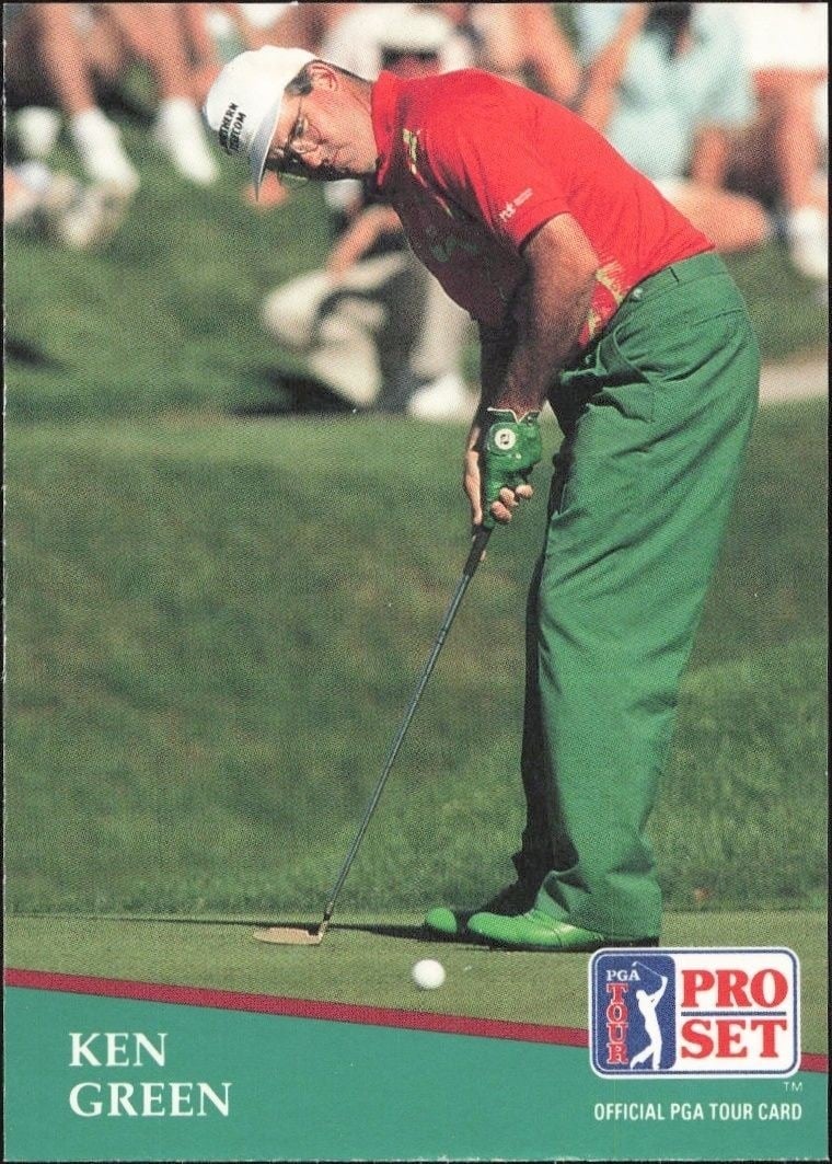 Ken Green 1991 Pro Set PGA Tour #91 Golf Trading Card - Front 1991 Pro Set PGA Tour Ken Green #91 golf trading card front