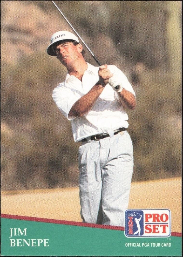 Jim Benepe 1991 Pro Set PGA Tour #12 Golf Trading Card - Front 1991 Pro Set PGA Tour Jim Benepe #12 golf trading card front