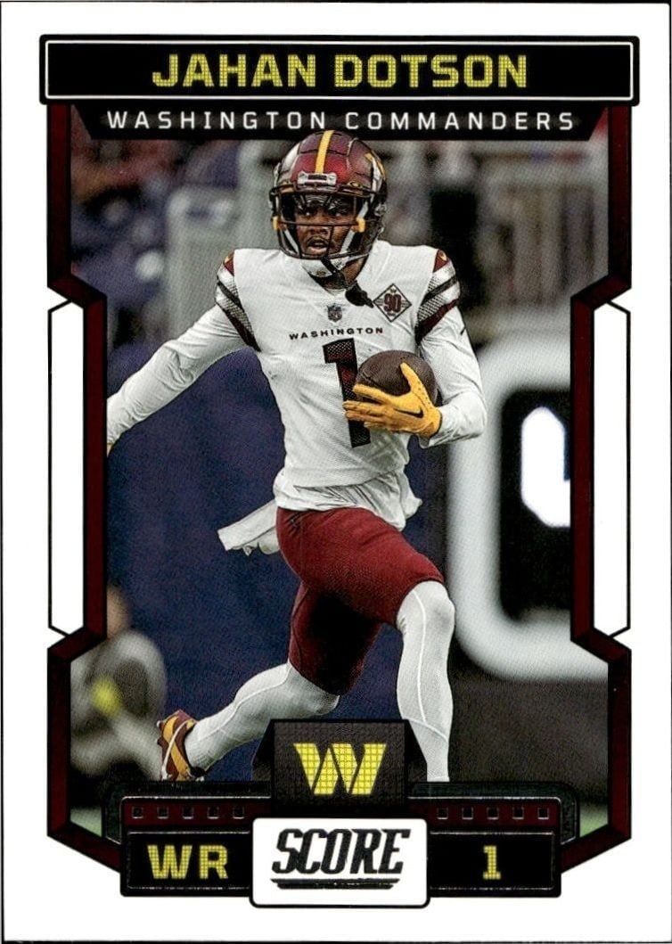Jahan Dotson 2023 Panini Score #256 Football Trading Card - Front 2023 Panini Score Jahan Dotson #256 football trading card front