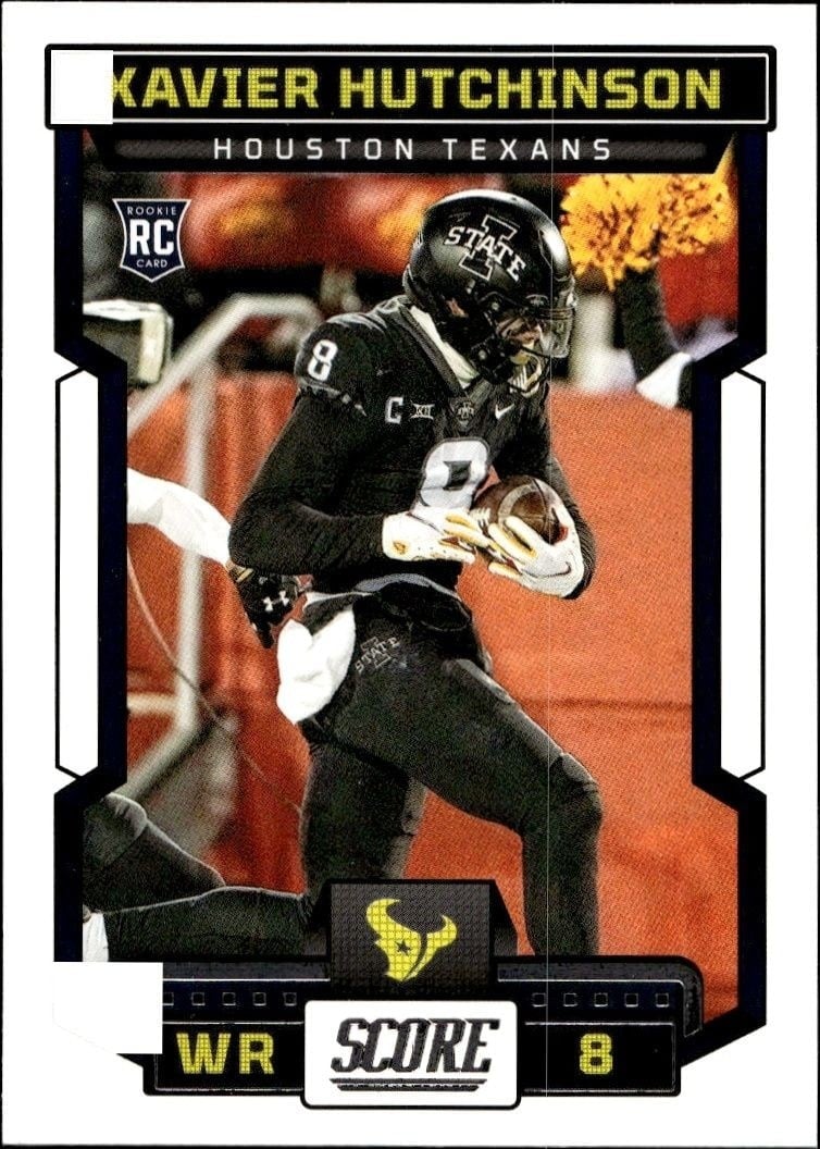Xavier Hutchinson 2023 Panini Score #356 Football Trading Card - Front 2023 Panini Score Xavier Hutchinson #356 football trading card front