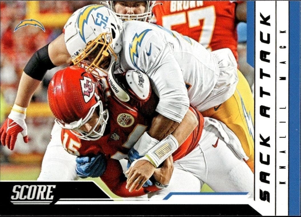 Khalil Mack 2023 Panini Score #14 Football Trading Card - Front 2023 Panini Score Khalil Mack #14 football trading card front