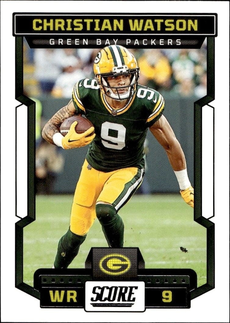 Christian Watson 2023 Panini Score #93 Football Trading Card - Front 2023 Panini Score Christian Watson #93 football trading card front
