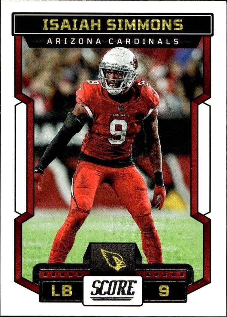Isaiah Simmons 2023 Panini Score #159 Football Trading Card - Front 2023 Panini Score Isaiah Simmons #159 football trading card front