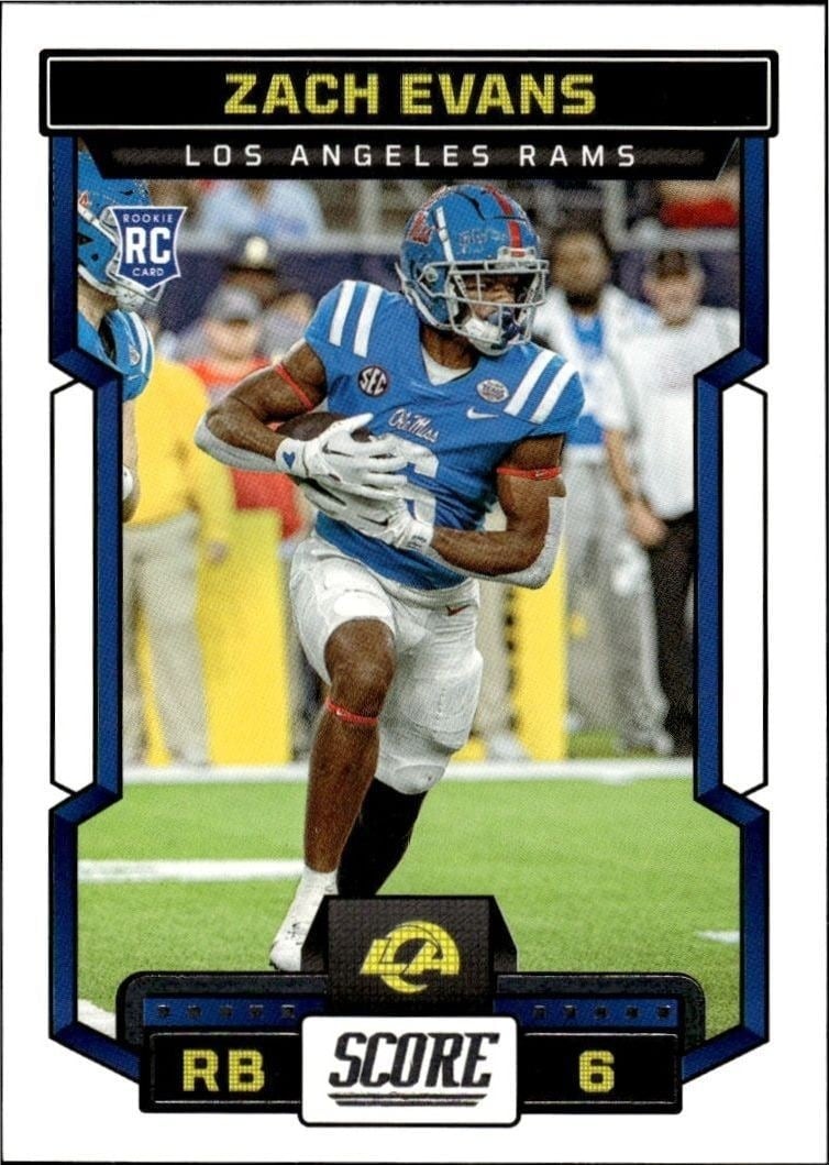 Zach Evans 2023 Panini Score #319 Football Trading Card - Front 2023 Panini Score Zach Evans #319 football trading card front