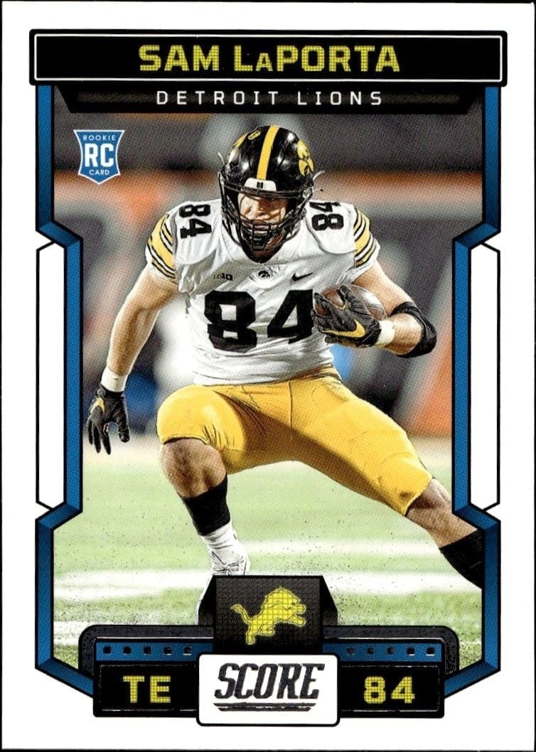 Sam LaPorta 2023 Panini Score #342 Football Trading Card - Front 2023 Panini Score Sam LaPorta #342 football trading card front