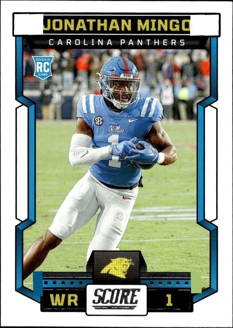 Jonathan Mingo 2023 Panini Score #357 Football Trading Card - Front 2023 Panini Score Jonathan Mingo #357 football trading card front