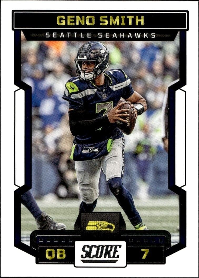 Geno Smith 2023 Panini Score #179 Football Trading Card - Front 2023 Panini Score Geno Smith #179 football trading card front