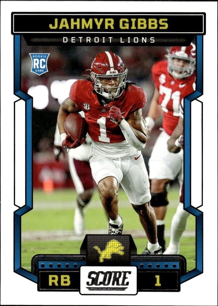 Jahmyr Gibbs 2023 Panini Score #316 Football Trading Card - Front 2023 Panini Score Jahmyr Gibbs #316 football trading card front