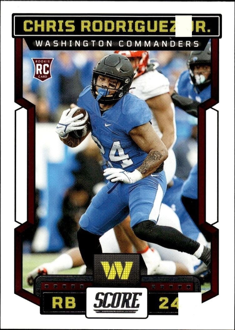 Chris Rodriguez Jr. 2023 Panini Score #330 Football Trading Card - Front 2023 Panini Score Chris Rodriguez Jr. #330 football trading card front