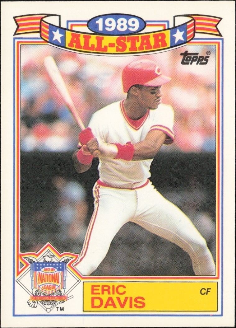 1990 Topps Eric Davis #7 trading card