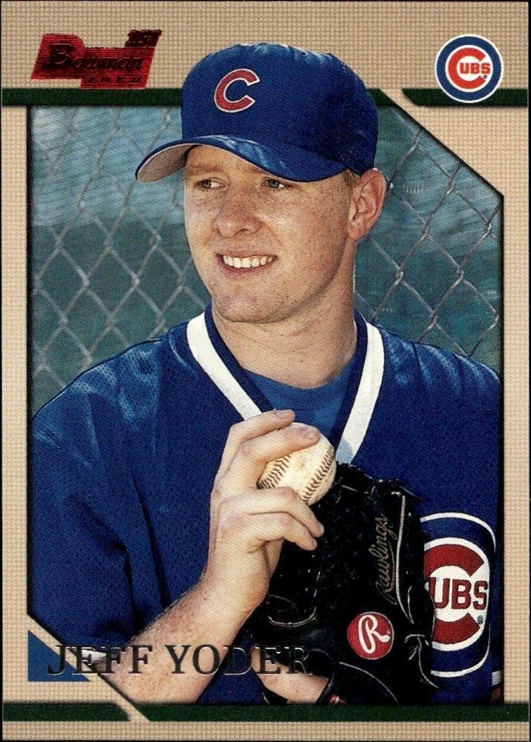 Jeff Yoder 1996 Bowman #299 Baseball Trading Card - Front 1996 Bowman Jeff Yoder #299 baseball trading card front