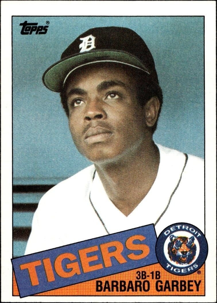 Barbaro Garbey 1985 Topps #243 Baseball Trading Card - Front 1985 Topps Barbaro Garbey #243 baseball trading card front
