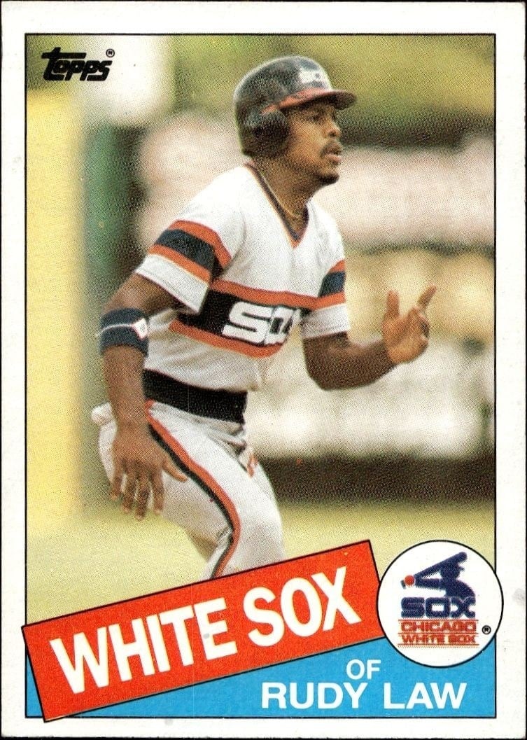 Rudy Law 1985 Topps #286 Baseball Trading Card - Front 1985 Topps Rudy Law #286 baseball trading card front