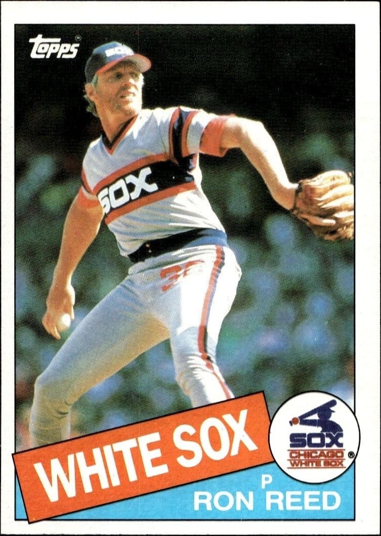 Ron Reed 1985 Topps #221 Baseball Trading Card - Front 1985 Topps Ron Reed #221 baseball trading card front