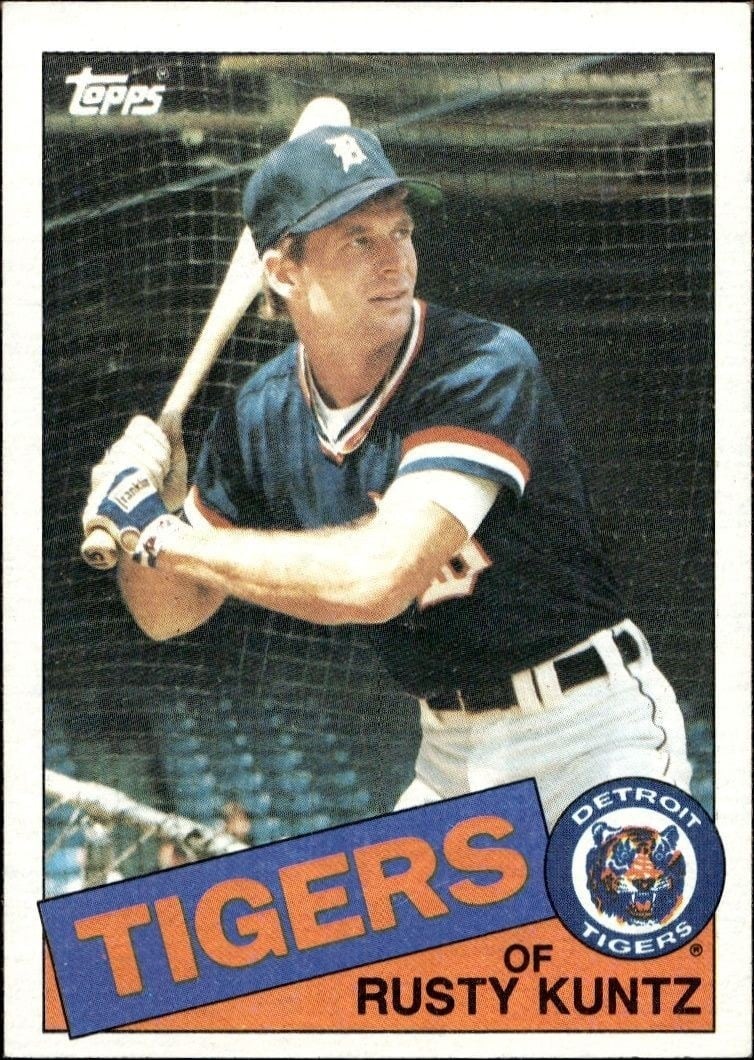Rusty Kuntz 1985 Topps #73 Baseball Trading Card - Front 1985 Topps Rusty Kuntz #73 baseball trading card front