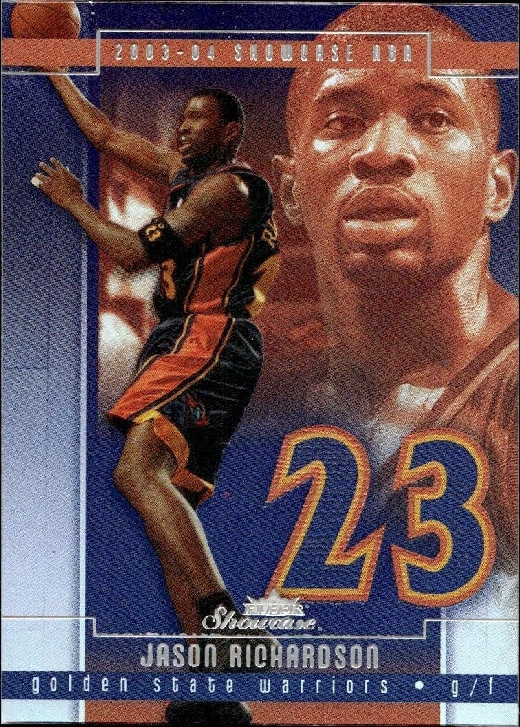 Jason Richardson 2003-04 Fleer Showcase #1 Basketball Trading Card - Front 2003-04 Fleer Showcase Jason Richardson #1 basketball trading card front
