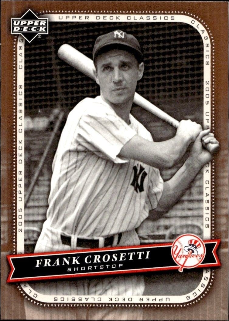 Frank Crosetti 2005 Upper Deck Classics #36 Baseball Trading Card - Front 2005 Upper Deck Classics Frank Crosetti #36 baseball trading card front