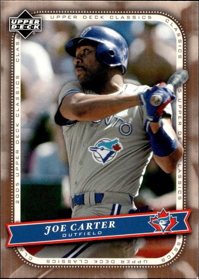 Joe Carter 2005 Upper Deck Classics #51 Baseball Trading Card - Front 2005 Upper Deck Classics Joe Carter #51 baseball trading card front