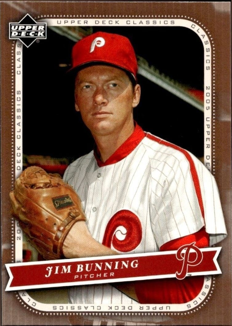 Jim Bunning 2005 Upper Deck Classics #48 Baseball Trading Card - Front 2005 Upper Deck Classics Jim Bunning #48 baseball trading card front