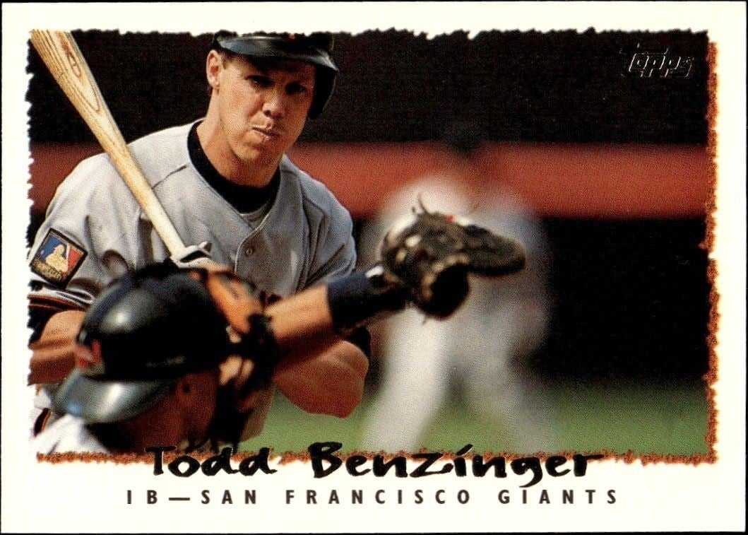 Todd Benzinger 1995 Topps #124 Baseball Trading Card - Front 1995 Topps Todd Benzinger #124 baseball trading card front