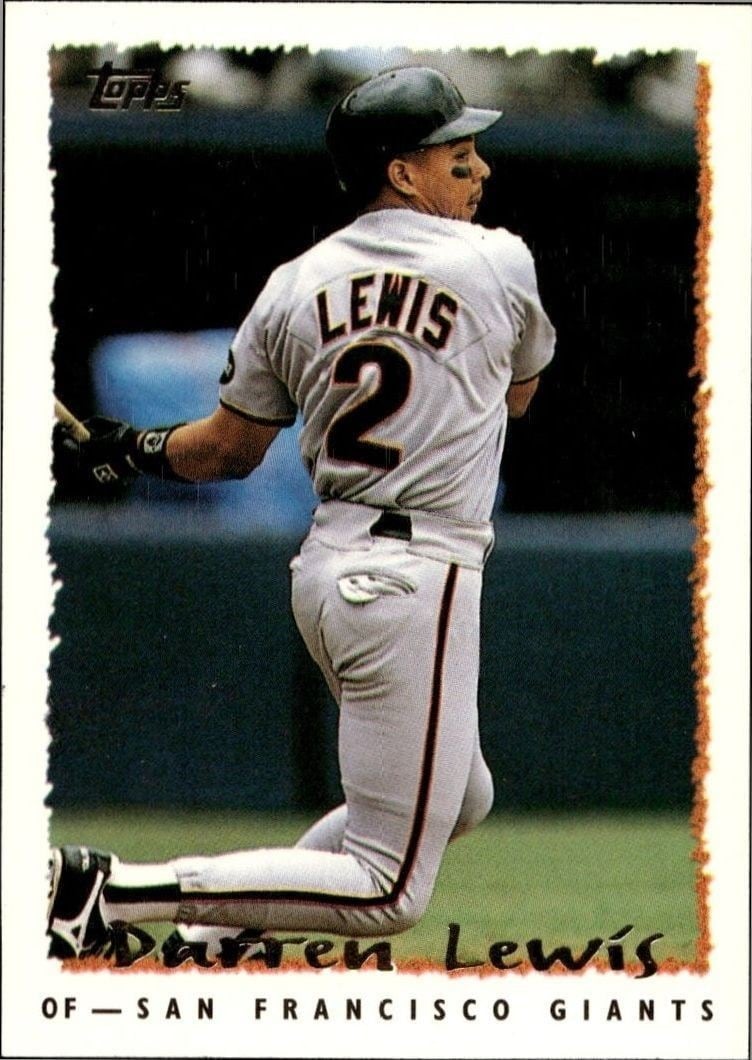 Darren Lewis 1995 Topps #39 Baseball Trading Card - Front 1995 Topps Darren Lewis #39 baseball trading card front