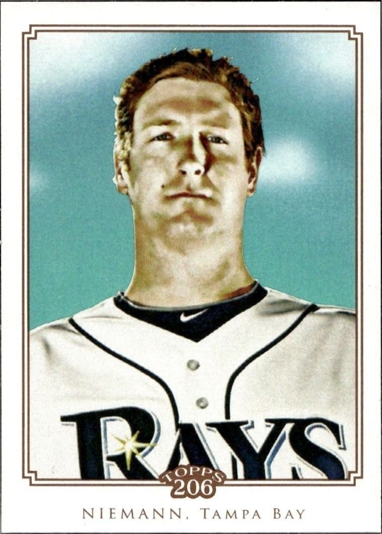Jeff Niemann 2010 Topps T206 #293 Baseball Trading Card - Front 2010 Topps T206 Jeff Niemann #293 baseball trading card front