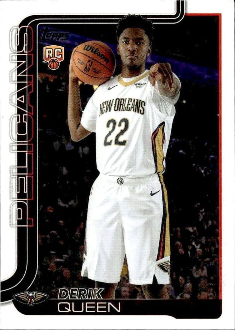 Derik Queen 2025-26 Topps #213 Basketball Trading Card - Front 2025-26 Topps Derik Queen #213 basketball trading card front