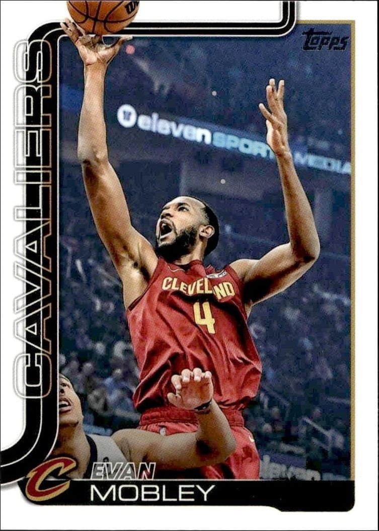 Evan Mobley 2025-26 Topps #82 Basketball Trading Card - Front 2025-26 Topps Evan Mobley #82 basketball trading card front