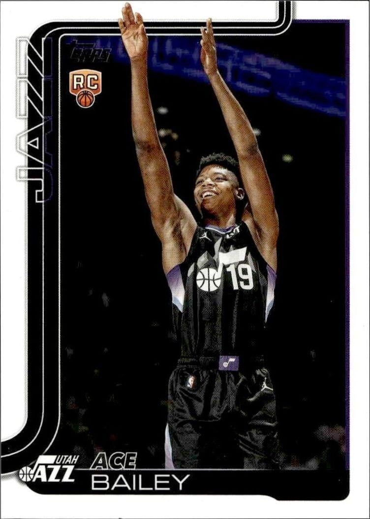 Ace Bailey 2025-26 Topps #205 Basketball Trading Card - Front 2025-26 Topps Ace Bailey #205 basketball trading card front
