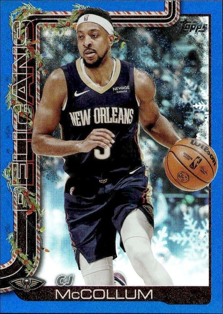 CJ McCollum 2025-26 Topps Holiday #H155 Basketball Trading Card - Front 2025-26 Topps Holiday CJ McCollum #H155 basketball trading card front