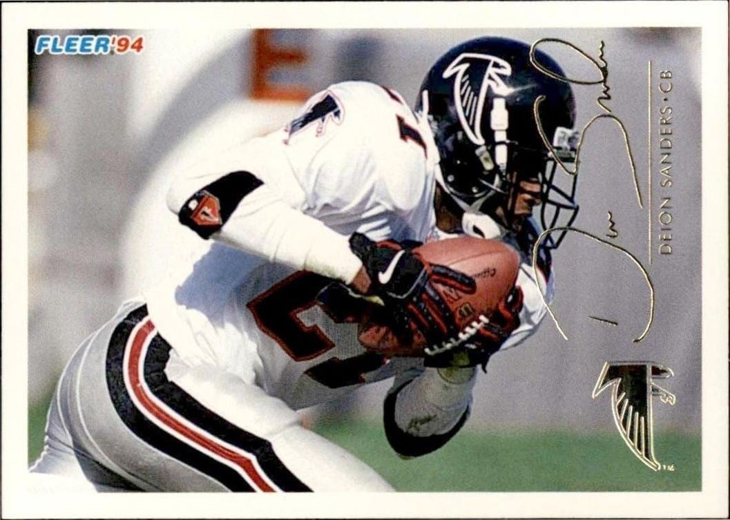 Deion Sanders 1994 Fleer #31 Football Trading Card - Front 1994 Fleer Deion Sanders #31 football trading card front