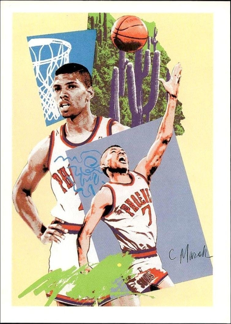 Kevin Johnson 1990-91 Skybox NBA Hoops #375 Basketball Trading Card - Front 1990-91 Skybox NBA Hoops Kevin Johnson #375 basketball trading card front