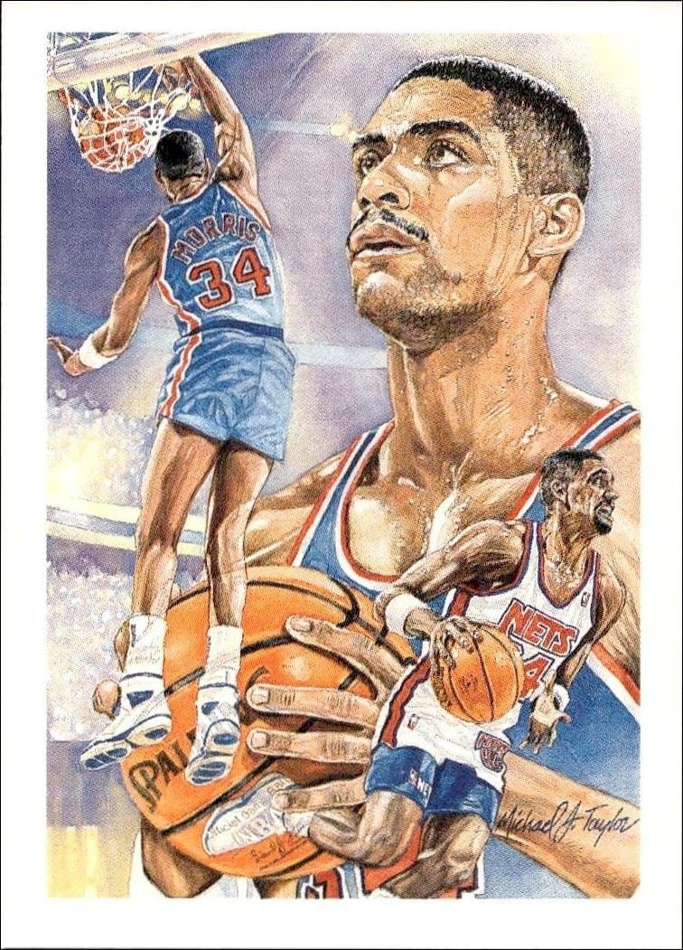 Chris Morris 1990-91 Skybox NBA Hoops #371 Basketball Trading Card - Front 1990-91 Skybox NBA Hoops Chris Morris #371 basketball trading card front